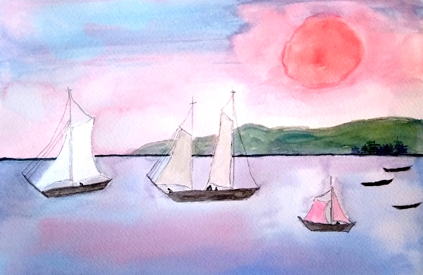 Aquarelle sur papier carte