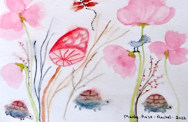 Aquarelle sur papier carte
