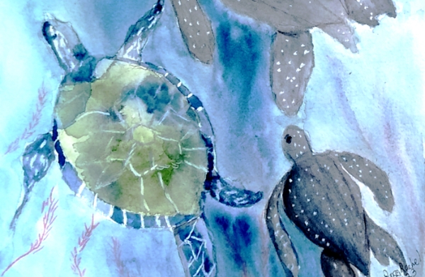 Aquarelle sur papier carte