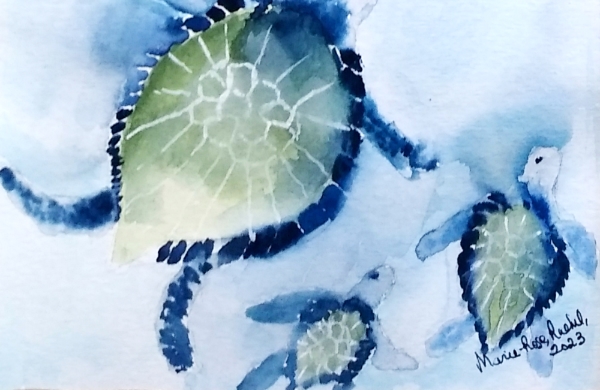 Aquarelle sur papier carte