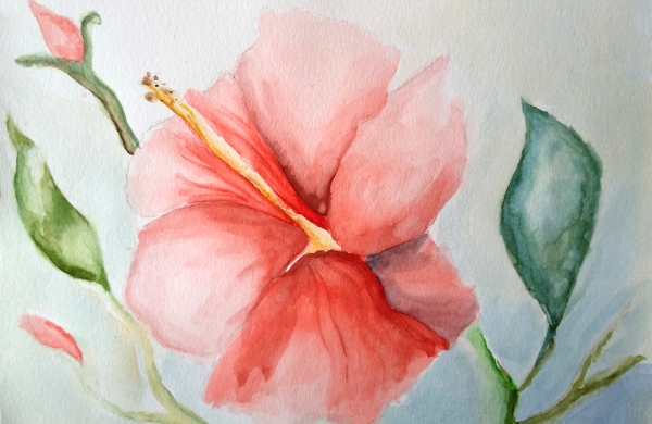 Aquarelle sur papier carte