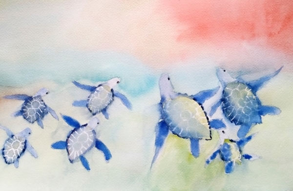 Aquarelle sur papier carte