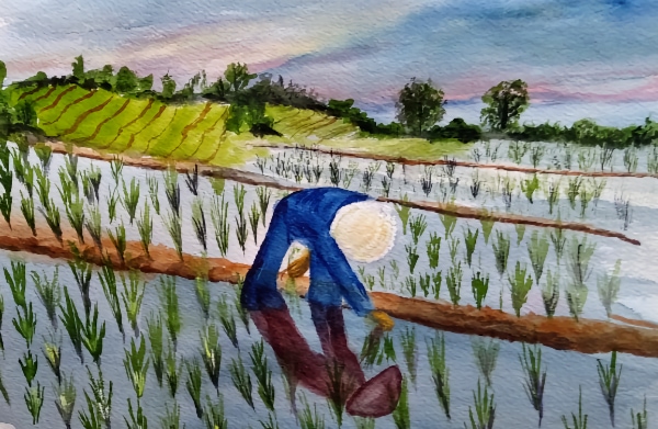 Aquarelle sur papier carte