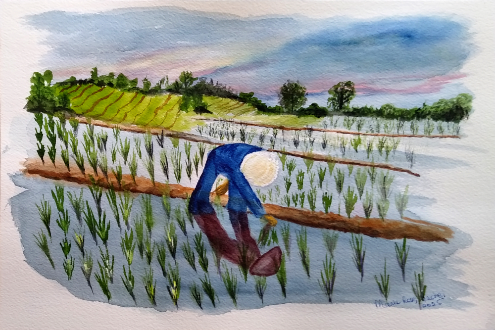 Aquarelle sur papier carte